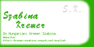 szabina kremer business card